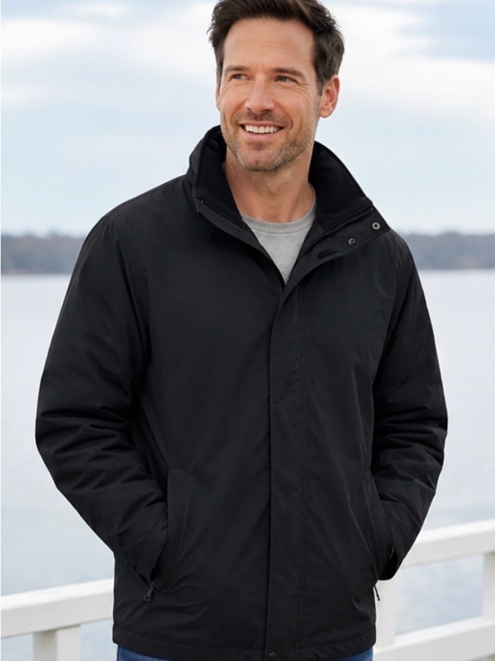 Lands' End Men's Black Lightweight Insulated Jacket